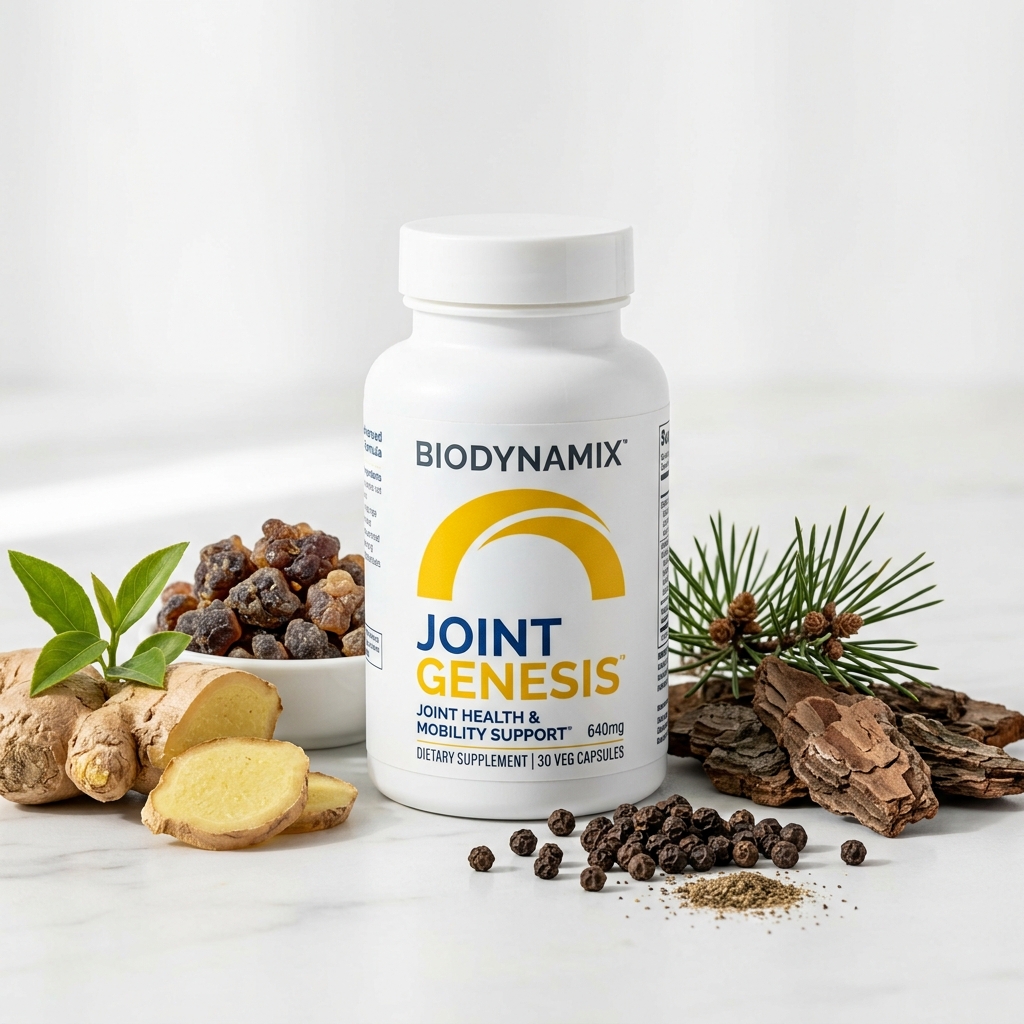 Joint Genesis supplement bottle with botanicals